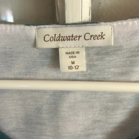 Coldwater creek sleeveless blouse blue and white size M - Picture 2 of 6